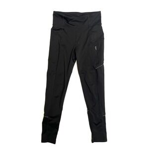GapFit Active Leggings S Black High Rise Zip Pocket Running Yoga Compression Pan